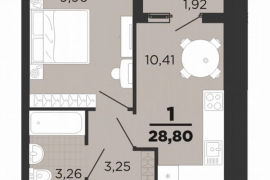 1-к. квартира, 28,8 м², 7/16 эт.